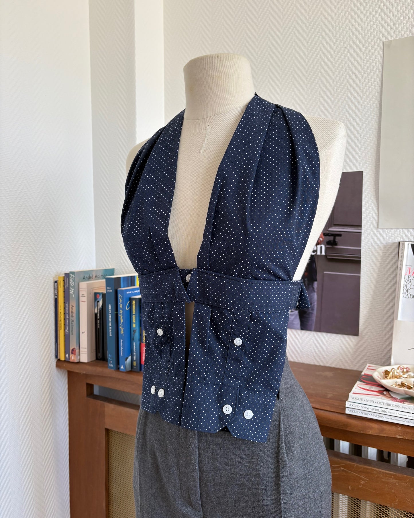 le Top Chemise Navy Polka
