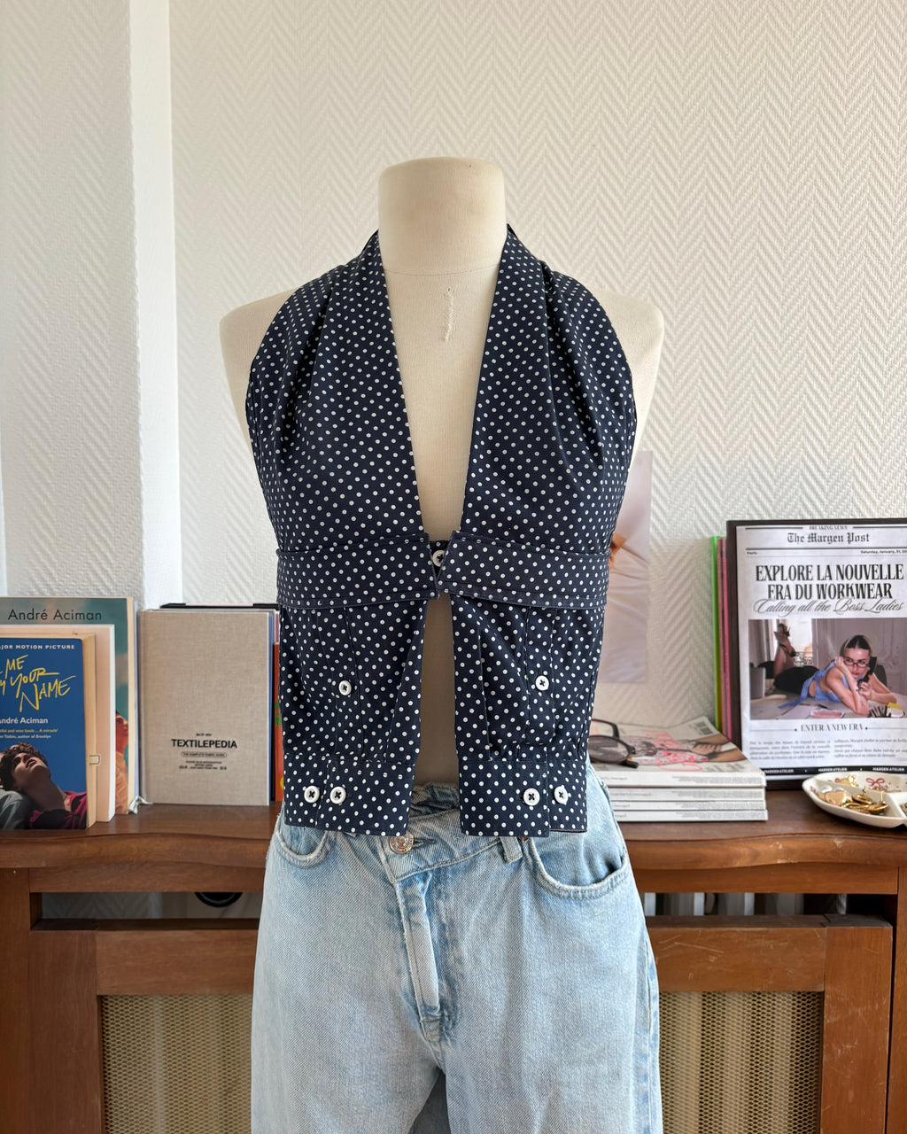 le Top Chemise Navy Polka