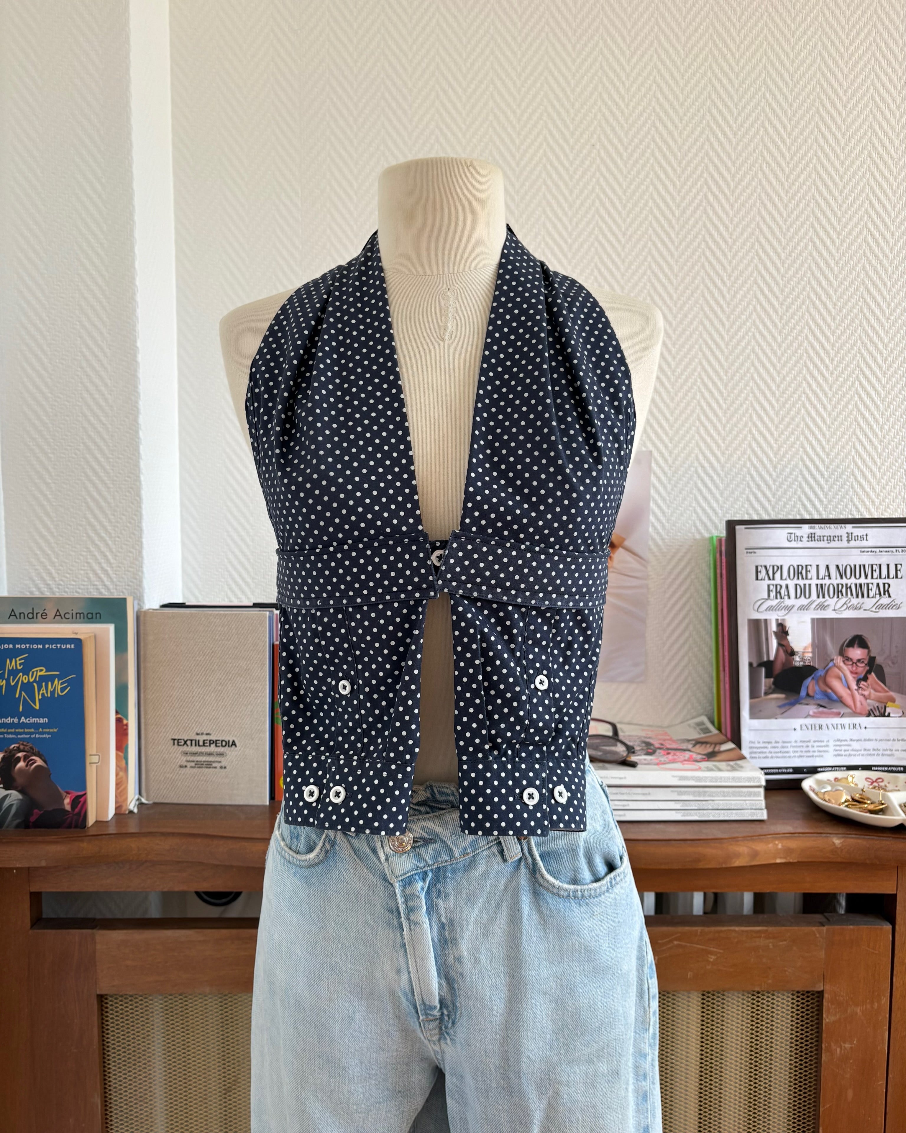 le Top Chemise Navy Polka