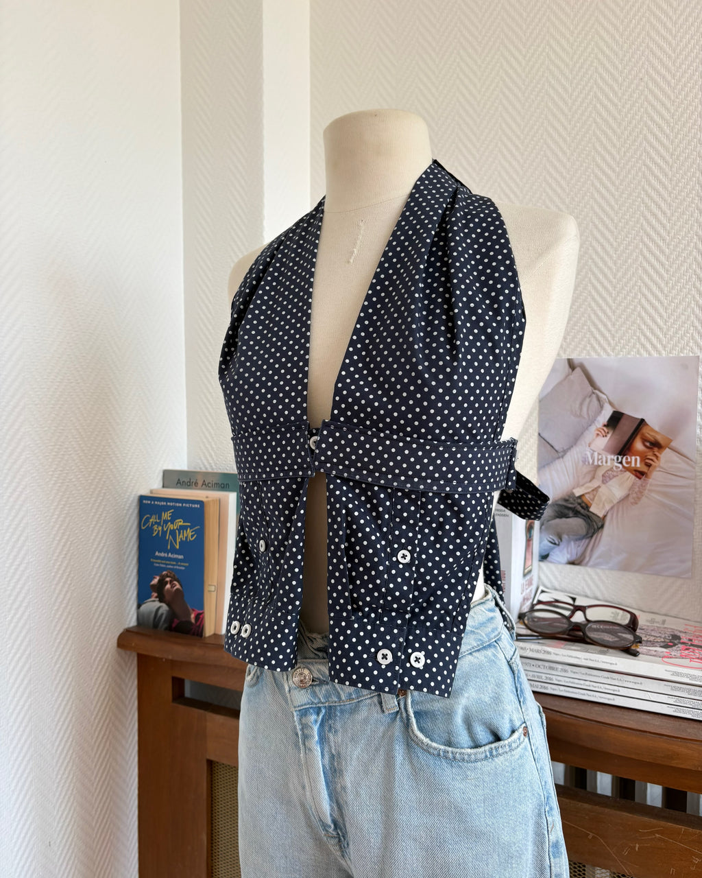 le Top Chemise Navy Polka
