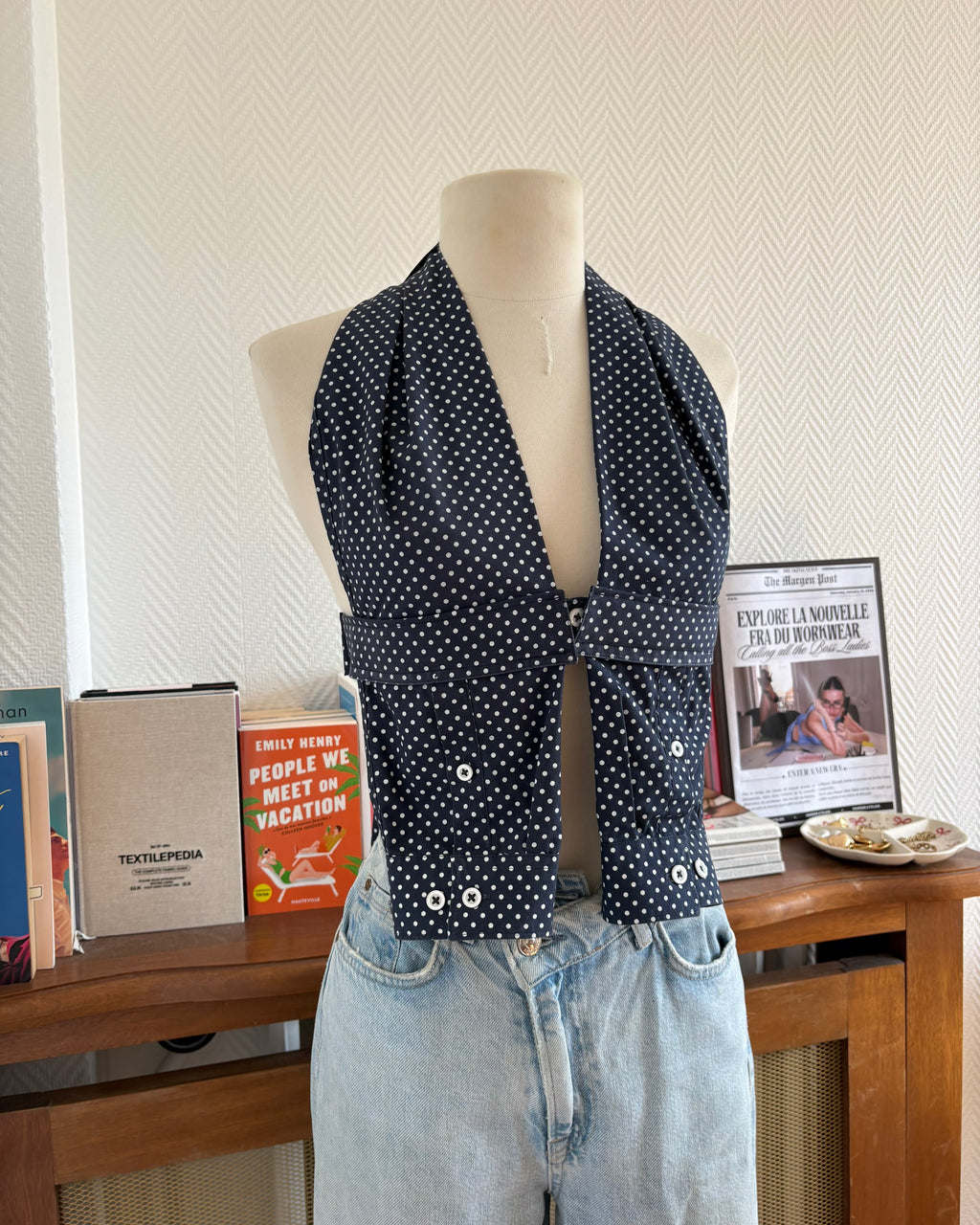 le Top Chemise Navy Polka