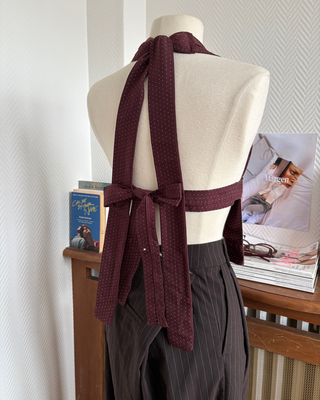 le Top Chemise Burgundy Polka