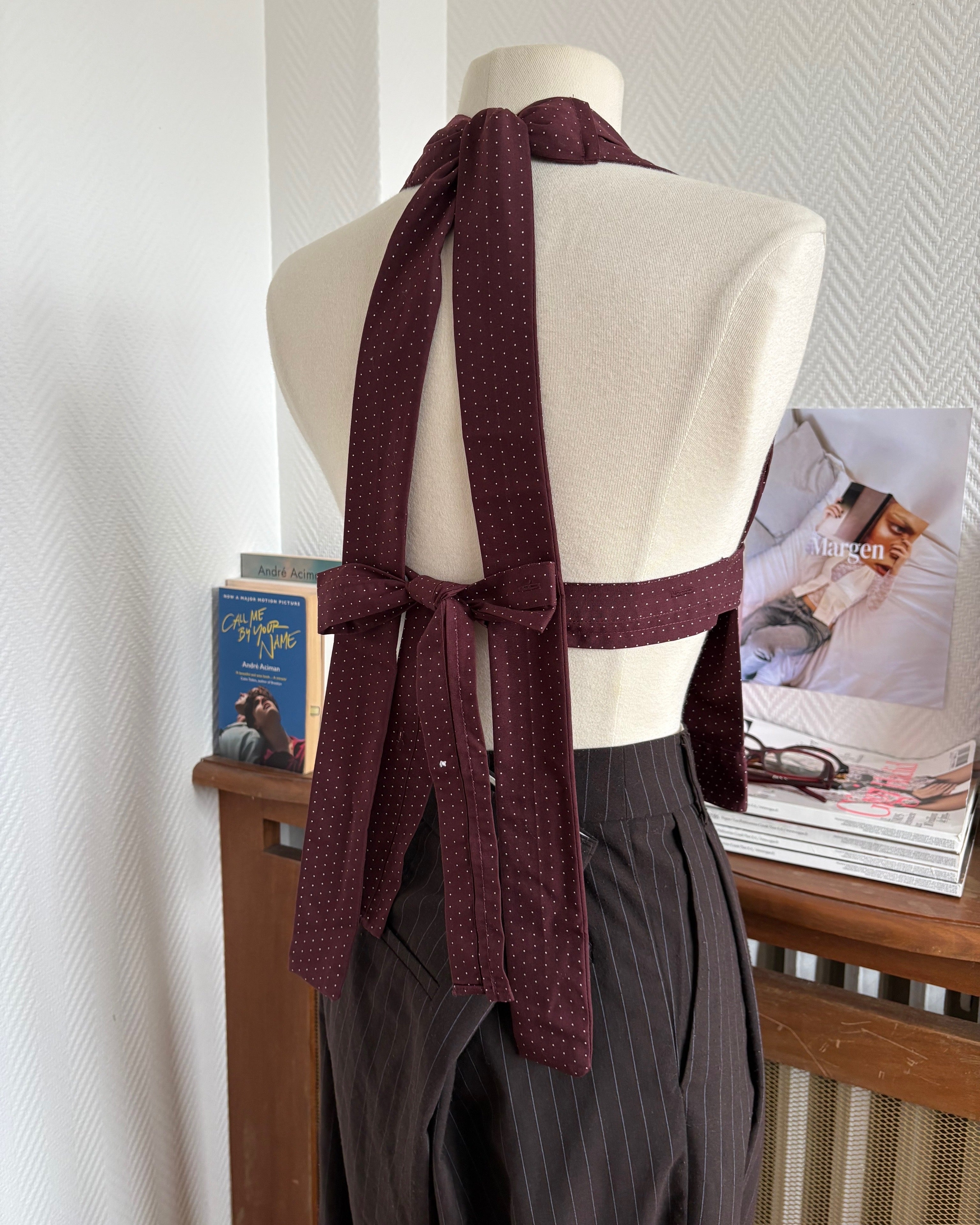 le Top Chemise Burgundy Polka