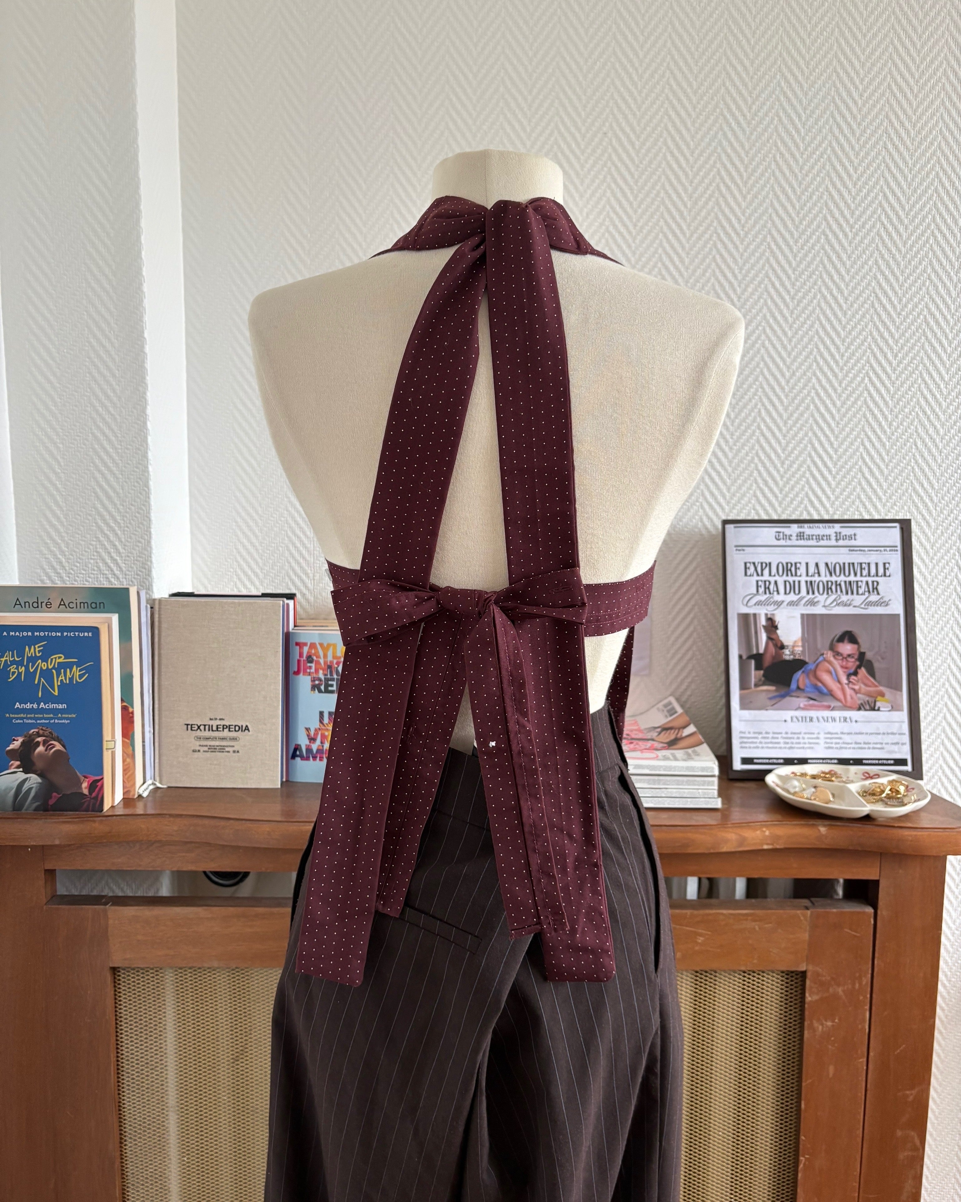 le Top Chemise Burgundy Polka