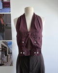 le Top Chemise Burgundy Polka